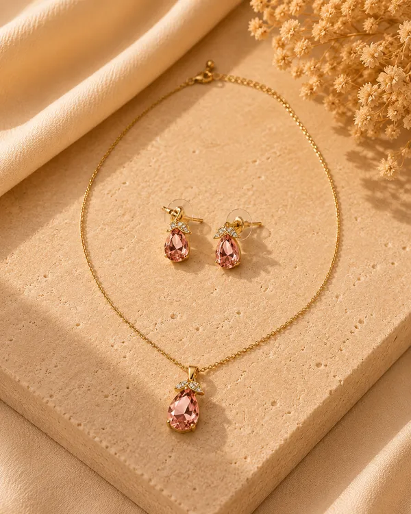 Enchanted_Vine_Necklace_And_Earrings_Set_18k_Gold_Plated