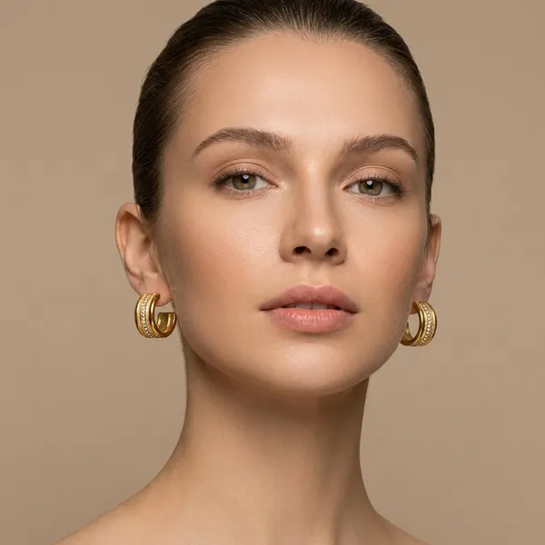 Luxe_Script_Earrings_18k_Gold_Plated