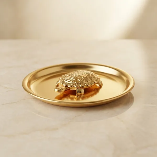 Narmada_Stone_Spiritual_Golden_Turtle_With_Plate_Showpiece