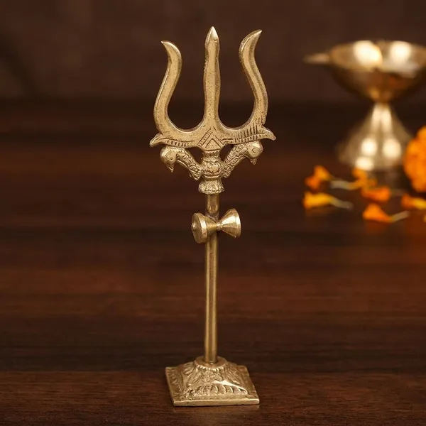 Brass_Pooja_Gold_Lord_Shiva_Trishul_With_Damru_On_Stand