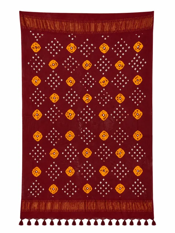 Maroon_Viscose_Rayon_Bandhani__Lagdi_Dupatta_For_Women