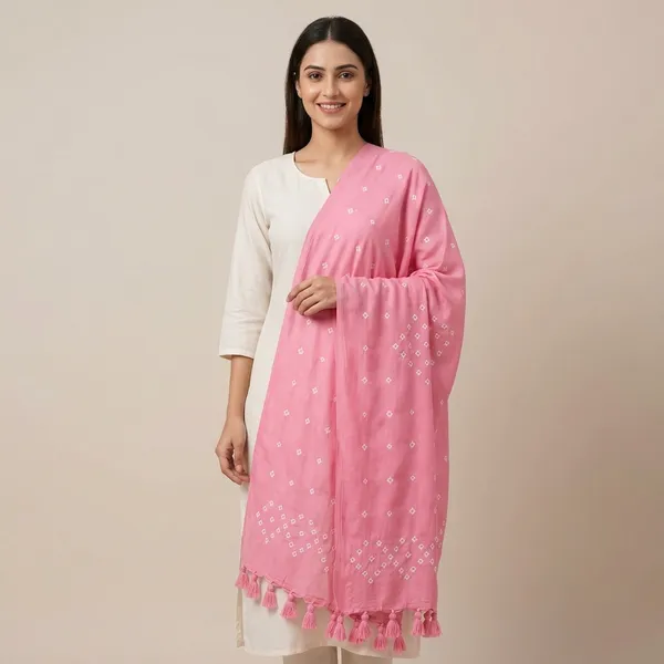 Pink_Viscose_Rayon_Bandhni_Dupatta_For_Women