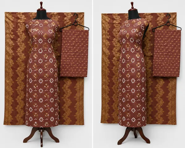 Brown_Cotton_Floral_Print_Unstitched_Kurta_Set_With_Dupatta_For_Women