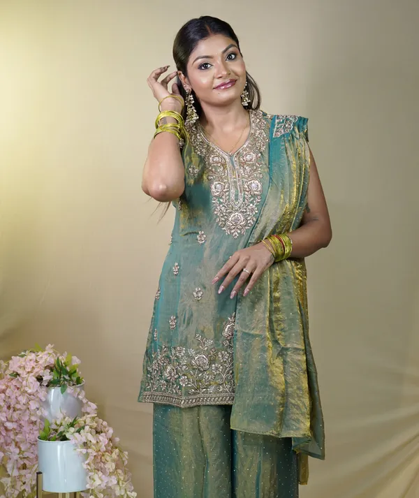 Green_Georgette_Embroidered_Fusion_Palazzo_Set_For_Women