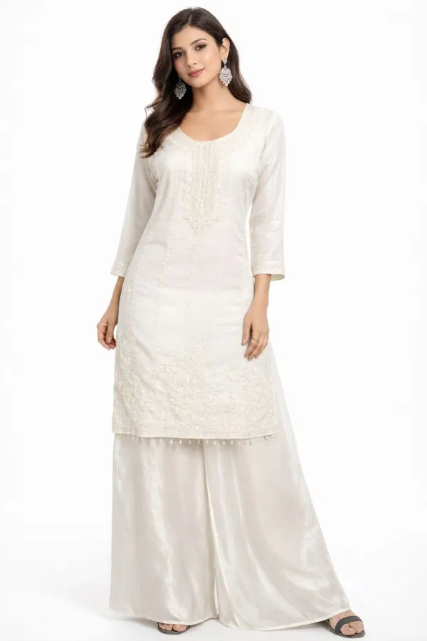 White_Organza_Thread_Embroidered_Ethnic_Wear_For_Women
