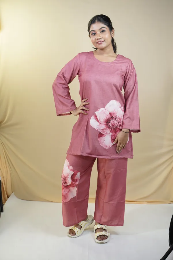 Pink_Rayon_Floral_Printed_Co-Ord_Set_For_Women
