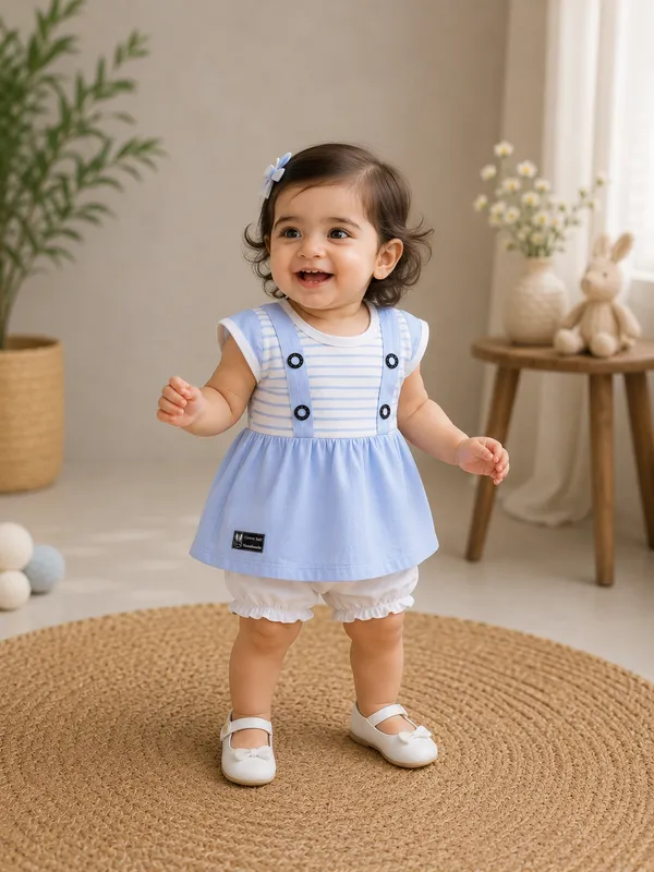 White_And_Blue_Soft_Cotton_Ethnic_Wear_For_Kids