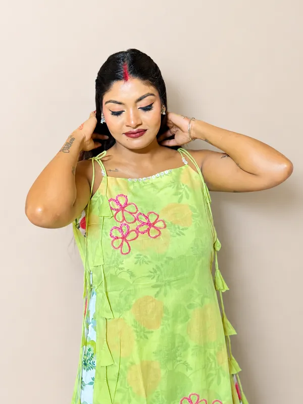 Light_Green_Rayon_Floral_Embroidered_Indo-Western_Co-Ord_Set_For_Women