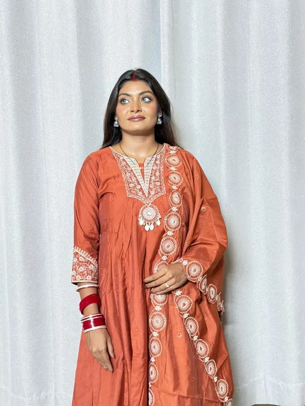 Orange_Embroidered_Anarkali_Suit_for_Women