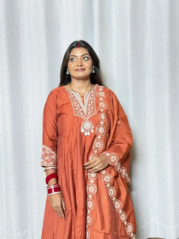 Orange_Embroidered_Anarkali_Suit_for_Women