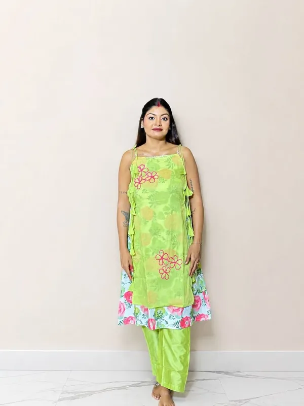 Light_Green_Rayon_Floral_Embroidered_Indo-Western_Co-Ord_Set_For_Women
