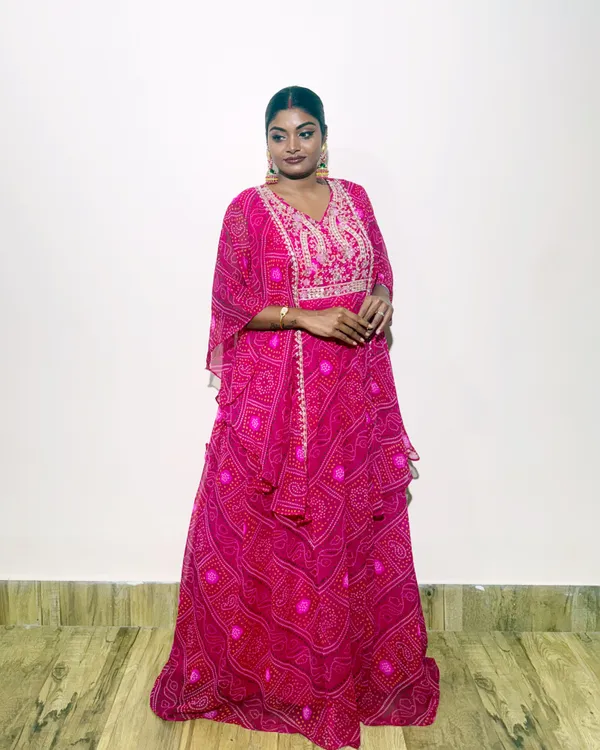 Style:_Ethnic_Bandhani_Kaftan_Gown_/_Flared_Dress