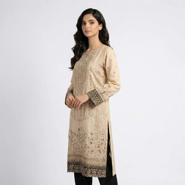 Beige_Organza_Embroidered_Straight_Kurti_Palazzo_Set_For_Women