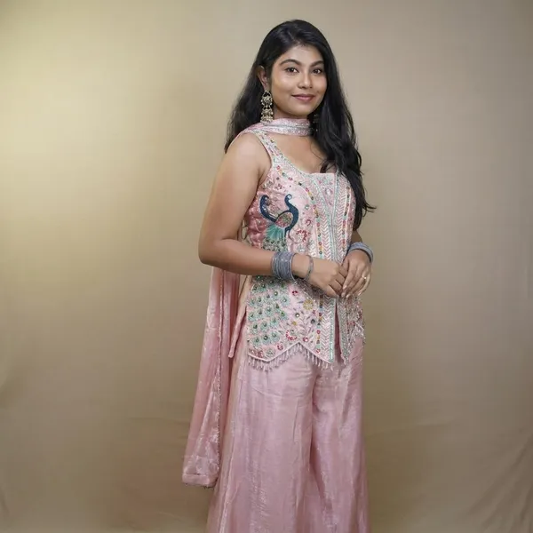 Pink_Organza_Embroidered_Indo-Western_3_Piece_Set_For_Women