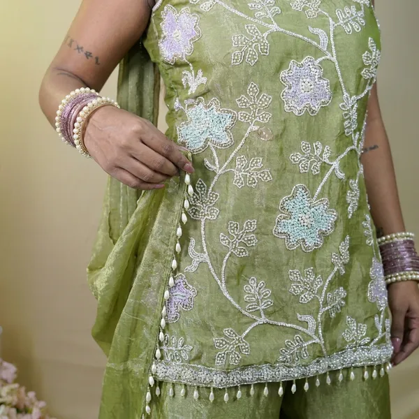 Green_Organza_Embroidered_Floral_Kurti_Palazzo_Set_For_Women