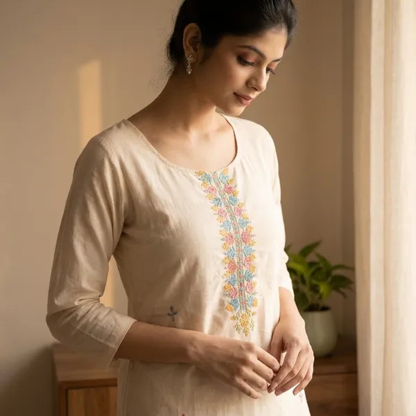 Off-White_Khadi_Straight_Embroidered_Kurti_For_Women