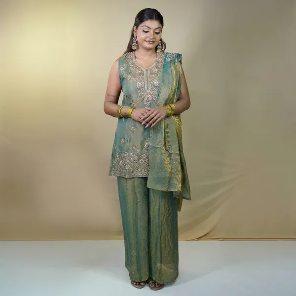 Green_Georgette_Embroidered_Fusion_Palazzo_Set_For_Women