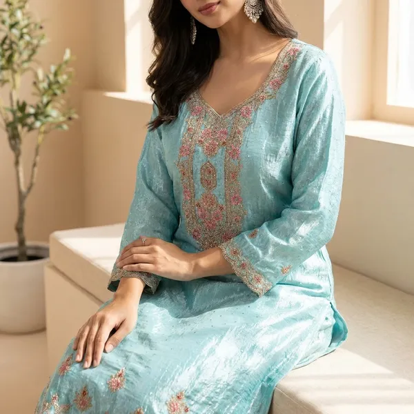 Sky_Blue_Tissue_Ethnic_Suit_Set_For_Women