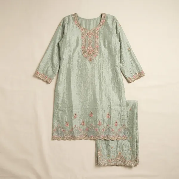 Sage_Green_Tissue_Embroidered_Kurti_Palazzo_Set_For_Women