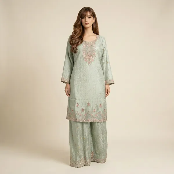 Sage_Green_Tissue_Embroidered_Kurti_Palazzo_Set_For_Women