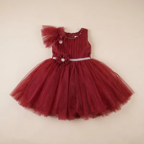 Red_Soft_Net_Party_Ethnic_Wear_For_Girls