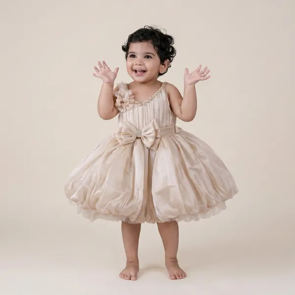 Beige_Soft_Net_Party_Wear_Ethnic_Frock_For_Girls