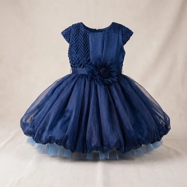 Navy_Blue_Soft_Net_Princess_Ethnic_Wear_For_Girls