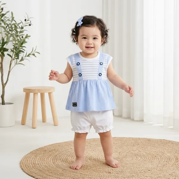 White_And_Blue_Soft_Cotton_Ethnic_Wear_For_Kids
