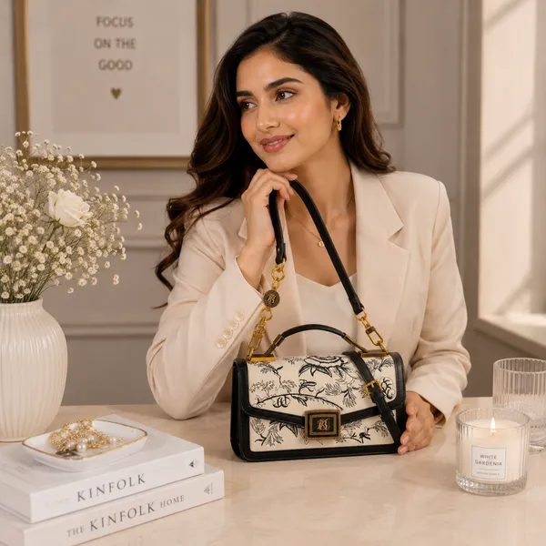 Cream_Pu_Non_Leather_Handbag_For_Women
