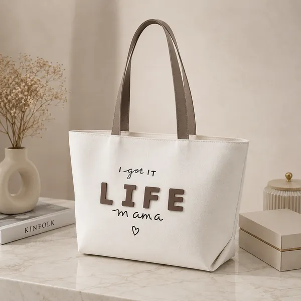 White_Teflon_Fabric_Tote_Bag_For_Women
