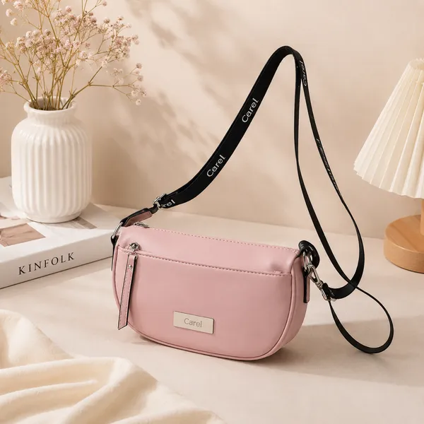 Pink_Pu_Non_Leather_Shoulder_Bag_For_Women