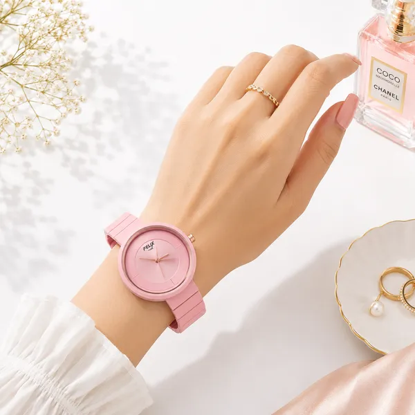 Pink_Matt_Finish_Metal_Watch_For_Women