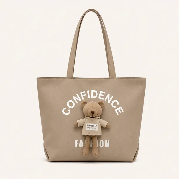 Beige_Teflon_Fabric_Tote_Bag_For_Women