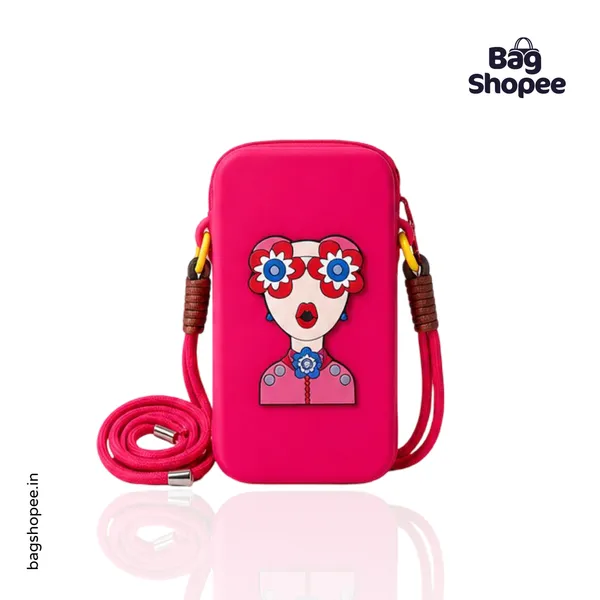 Hot_Pink_Silicone_Phone_Pouch_For_Women