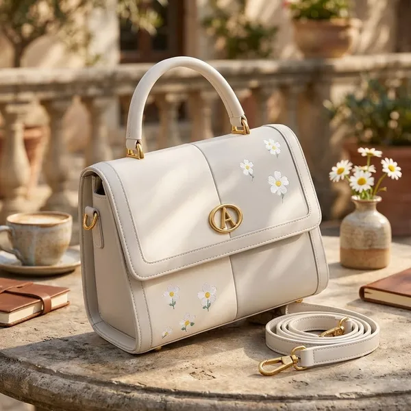 Cream_Pu_Non_Leather_Shoulder_Bag_For_Women