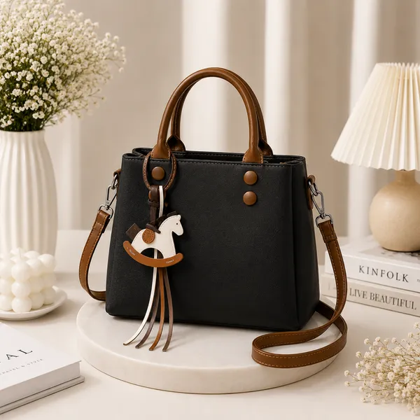 Black_Pu_Non_Leather_Handbag_For_Women