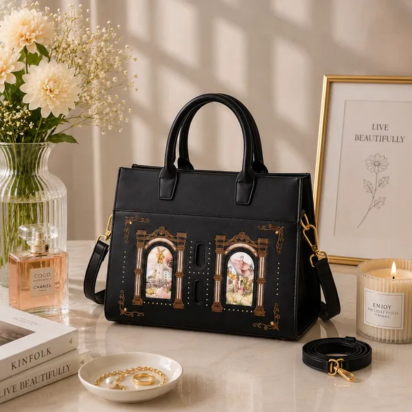 Black_Pu_Non_Leather_Handbag_For_Women