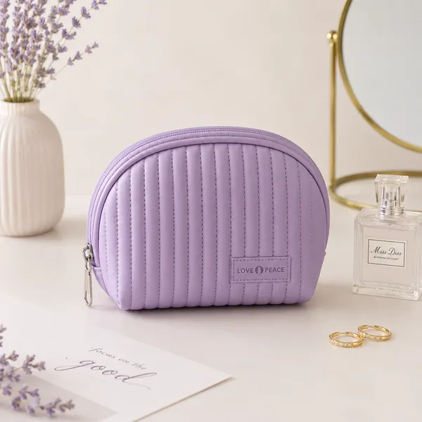 Lavender_Pu_Non_Leather_Cosmetic_Pouch_For_Women