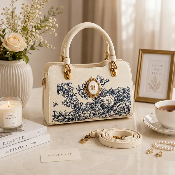 Cream_Pu_Non_Leather_Handbag_For_Women