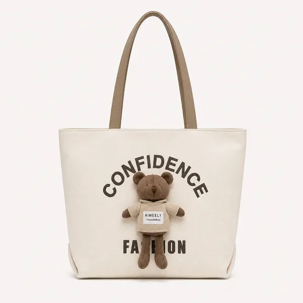 Cream_Teflon_Fabric_Tote_Bag_For_Women