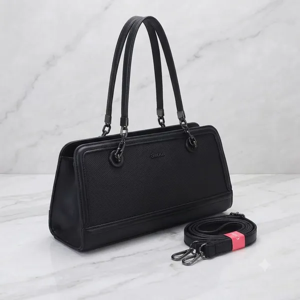 Black_Pu_Non_Leather_Tote_Handbag_For_Women