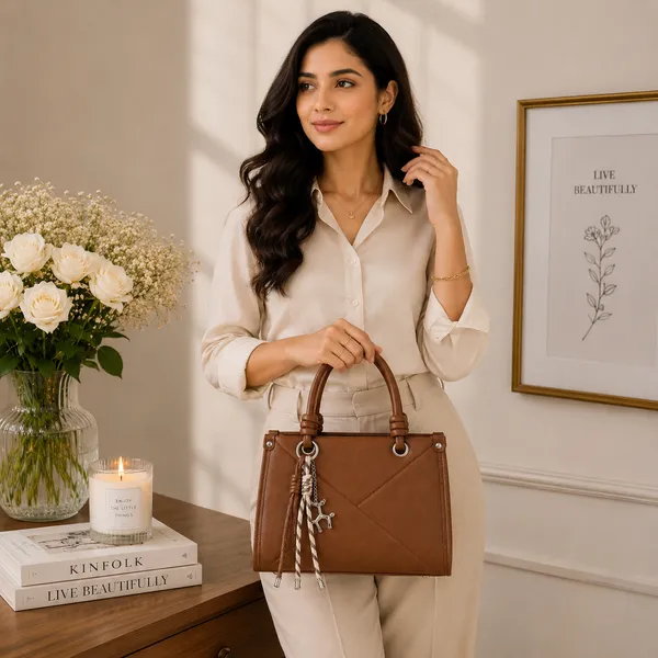 Brown_Pu_Non_Leather_Tote_Handbag_For_Women