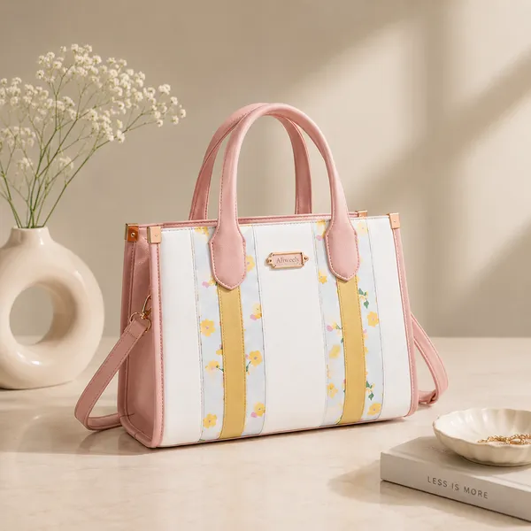 Pink_Pu_Non_Leather_Tote_Handbag_For_Women