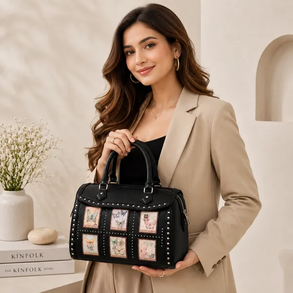 Black_Pu_Non_Leather_Handbag_For_Women