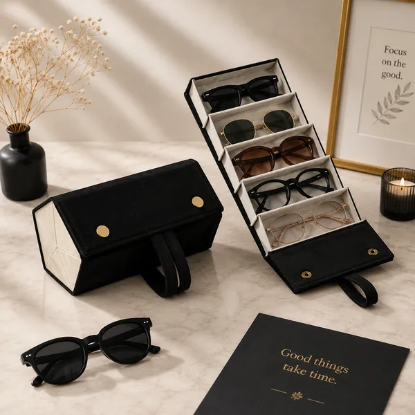 Black_Fabric_Velvet_Mix_Eyewear_Organizer_Case_For_Women