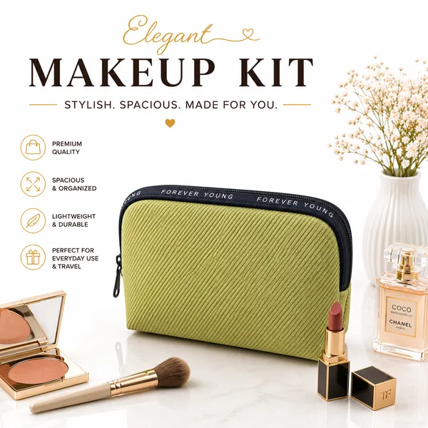 Green_Non_Leather_Pu_Makeup_Pouch_For_Women
