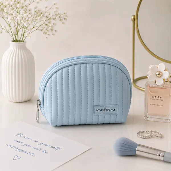 Light_Blue_Pu_Non_Leather_Makeup_Pouch_For_Women