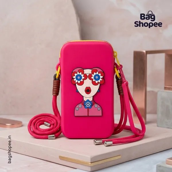 Hot_Pink_Silicone_Phone_Pouch_For_Women