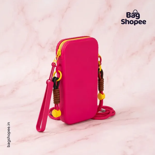 Hot_Pink_Silicone_Phone_Pouch_For_Women