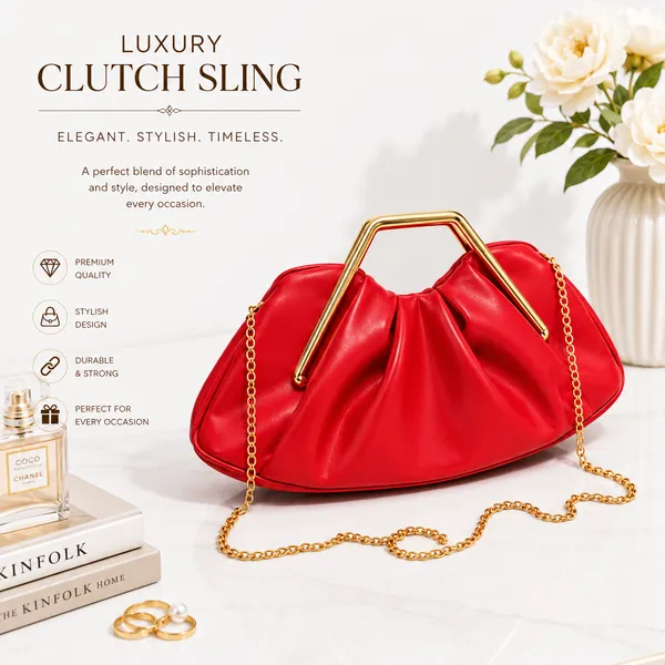 Red_Pu_Non_Leather_Clutch_Sling_Bag_For_Women